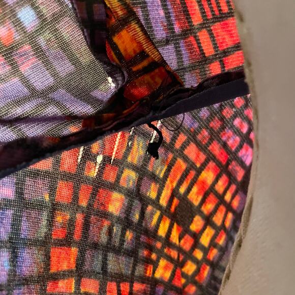 Vintage 70's Ike Clark Slinky Geometric Print Fit and Flare Dress - Picture 6 of 12